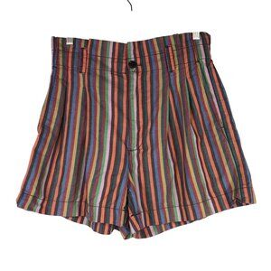 MADEWELL - WOMEN'S 2 - MULTICOLOR ELASTIC BUTTON WAIST COTTON BLEND SHORTS